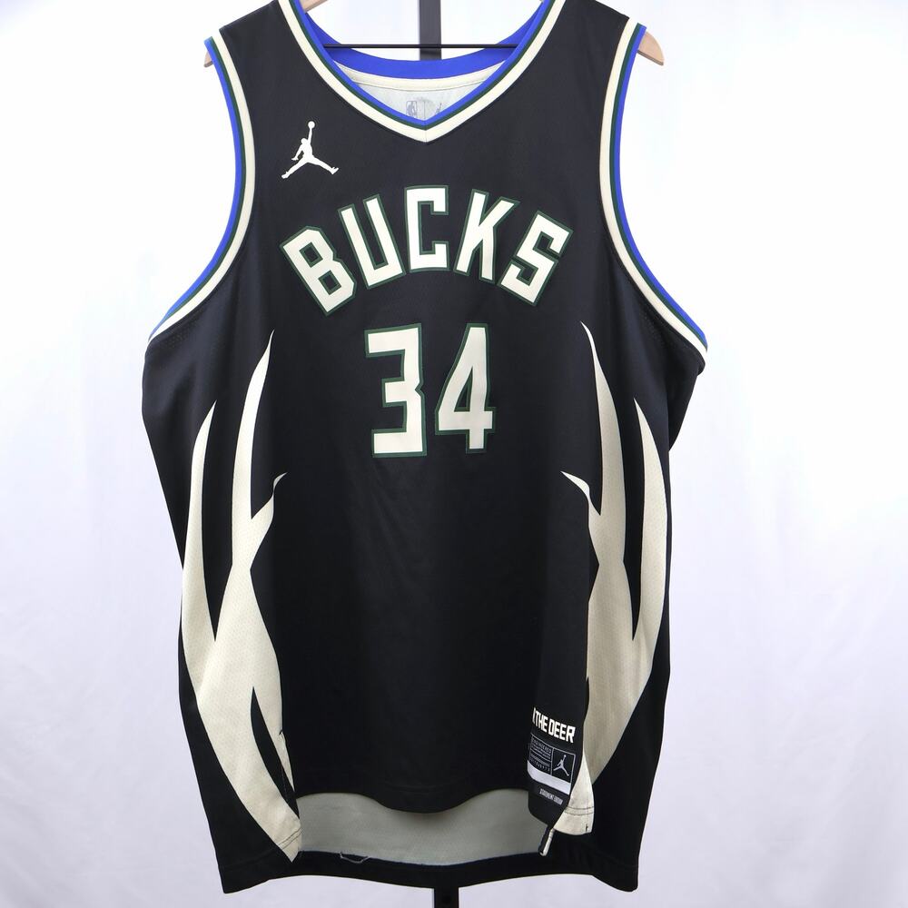 Nike Giannis Antetokounmpo #34 Milwaukee Bucks Jersey Mens XXL Size 56 NBA